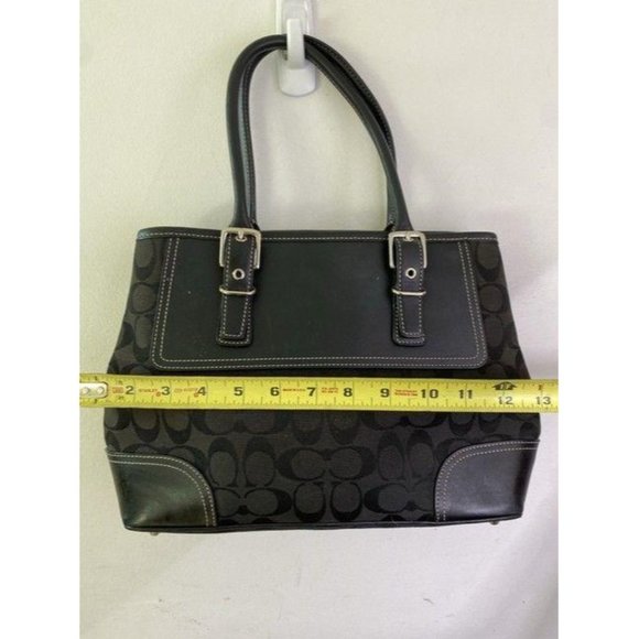 coach bag gray black fabric tote - Picture 3 of 10